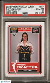 2024 Panini Instant WNBA Draft Night Caitlin Clark #DN1 Rookie RC PSA 10 Fever